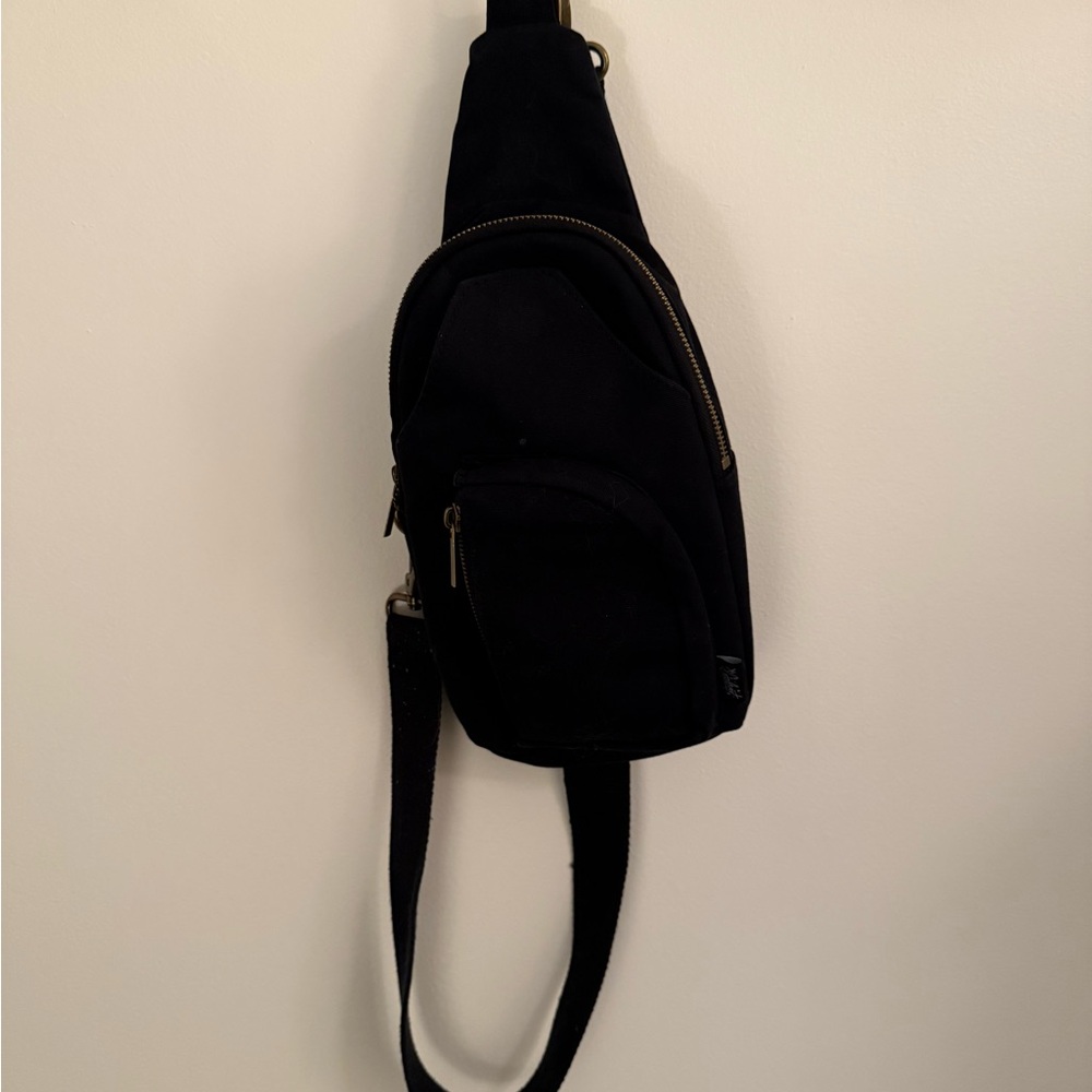 Black Belt Bag with Adjustable Strap and Minimalist Design